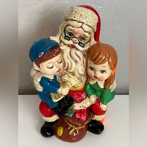 Ardco Santa BANK 1970’s Children On Lap Bag Of Toys 8.5” Original Sticker Japan